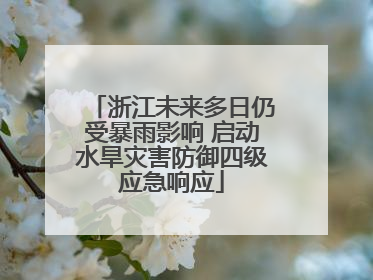 浙江未来多日仍受暴雨影响 启动水旱灾害防御四级应急响应